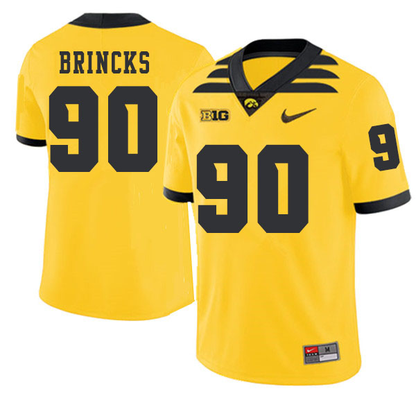 2019 Men #90 Sam Brincks Iowa Hawkeyes College Football Alternate Jerseys Sale-Gold - Click Image to Close